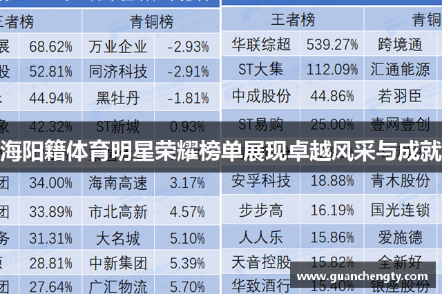 海阳籍体育明星荣耀榜单展现卓越风采与成就